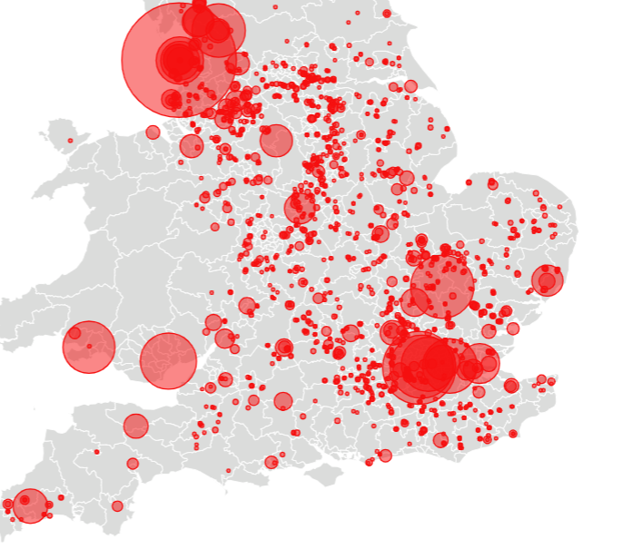 PFAS concentration levels in water courses source - ONS